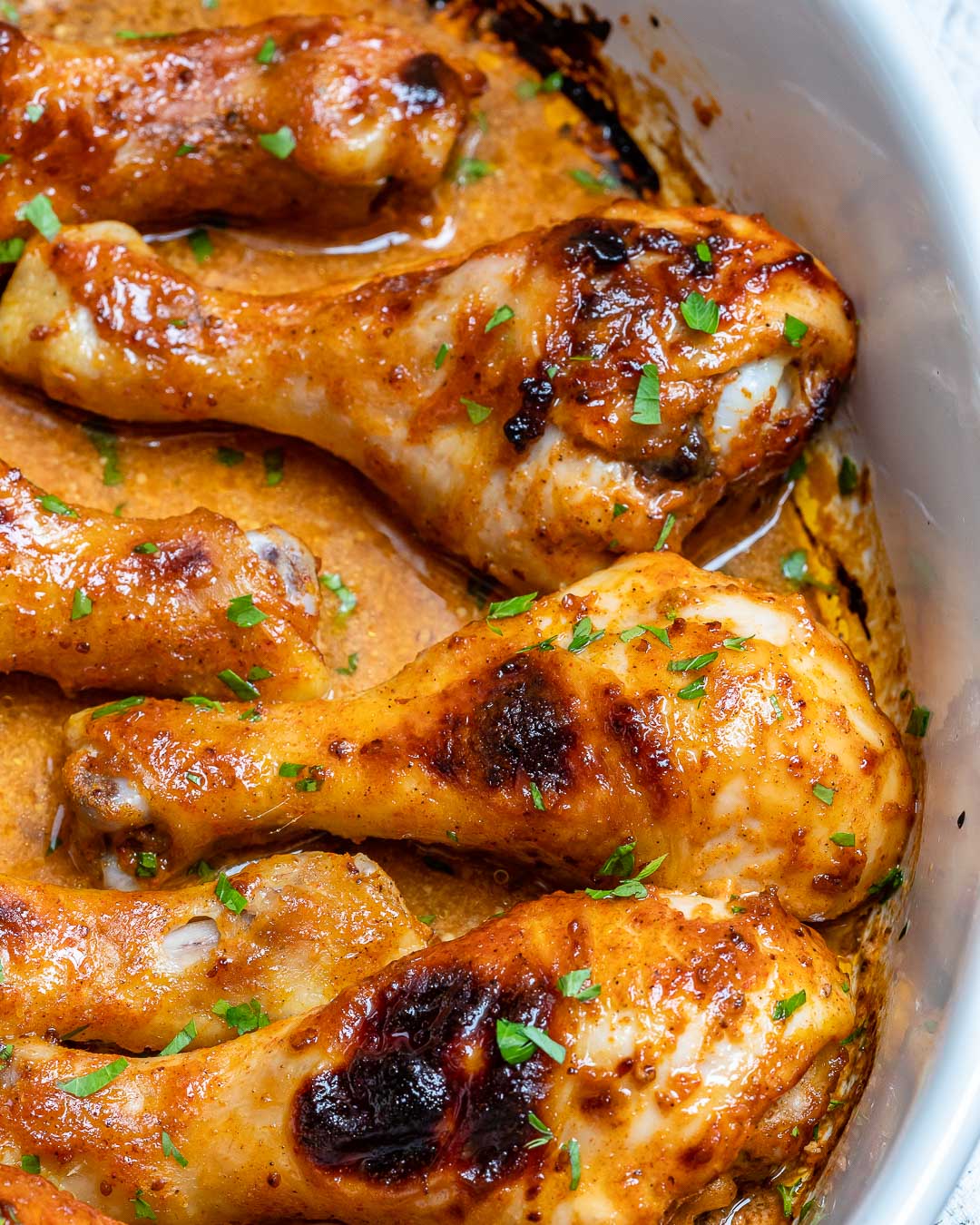 These Honey Mustard Baked Chicken Drumsticks are AMAZING! | Clean Food ...
