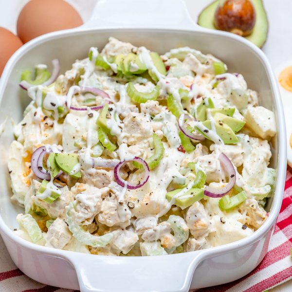 Super Fast and Easy Chicken Avocado Egg Salad for Eating Clean! Clean
