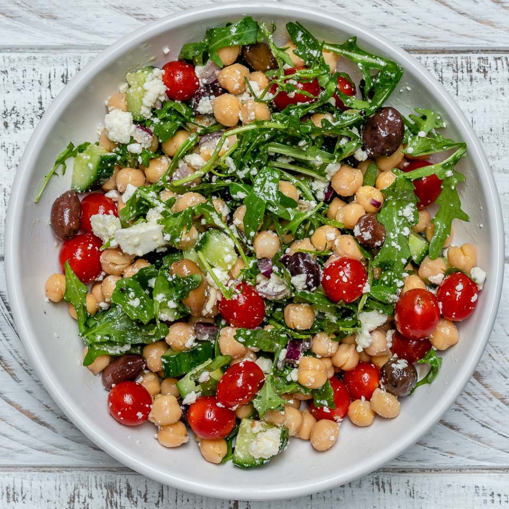 Mason Jar Chickpea Greek Salads Make Clean Eating Meal Prep Fun ...