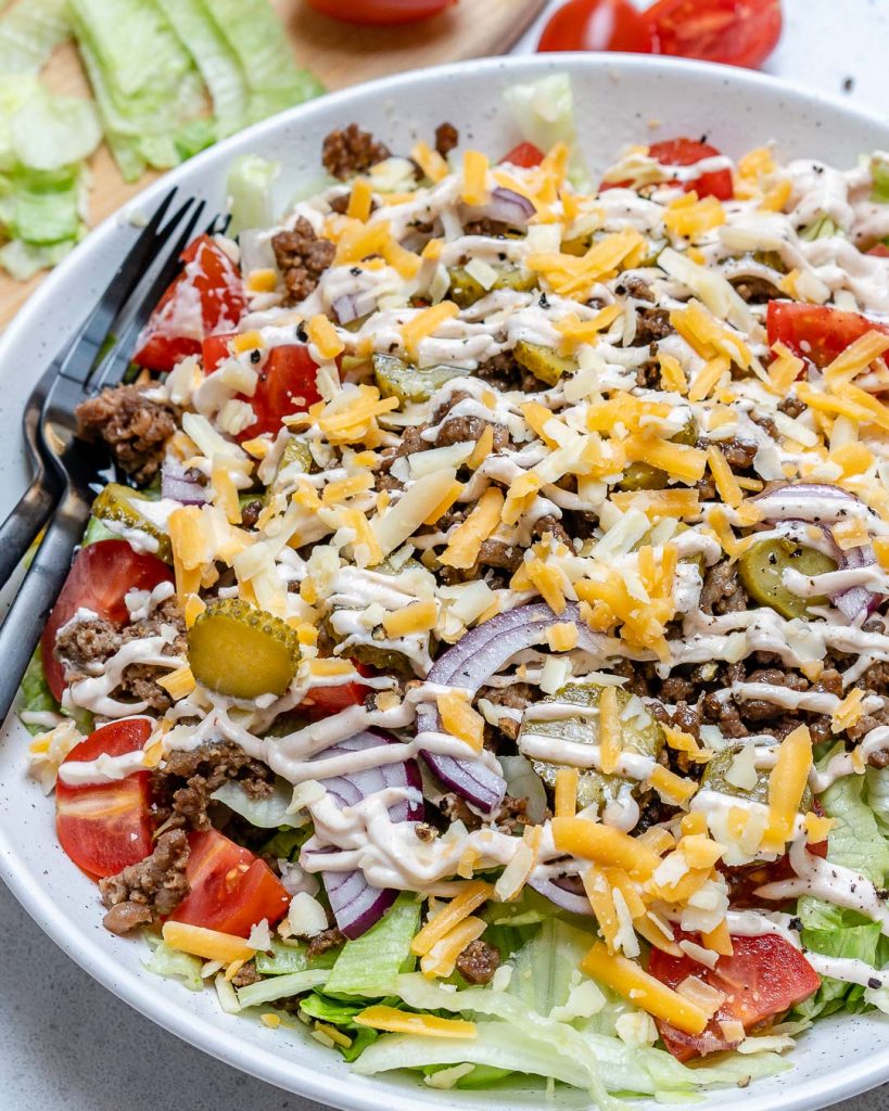 Beat Your Cravings with these Clean Eating Cheeseburger Salad Bowls ...