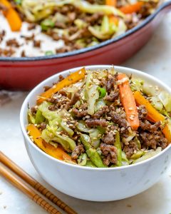 This HEALTHY Unstuffed Beef Egg Roll Stir Fry is Clean Eating Friendly ...