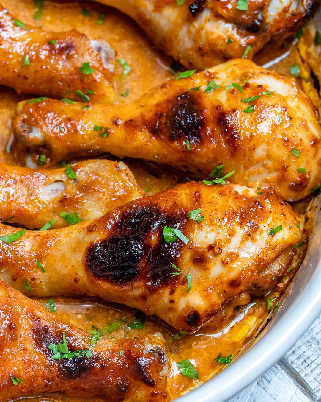 These Honey Mustard Baked Chicken Drumsticks are AMAZING! | Clean Food Crush