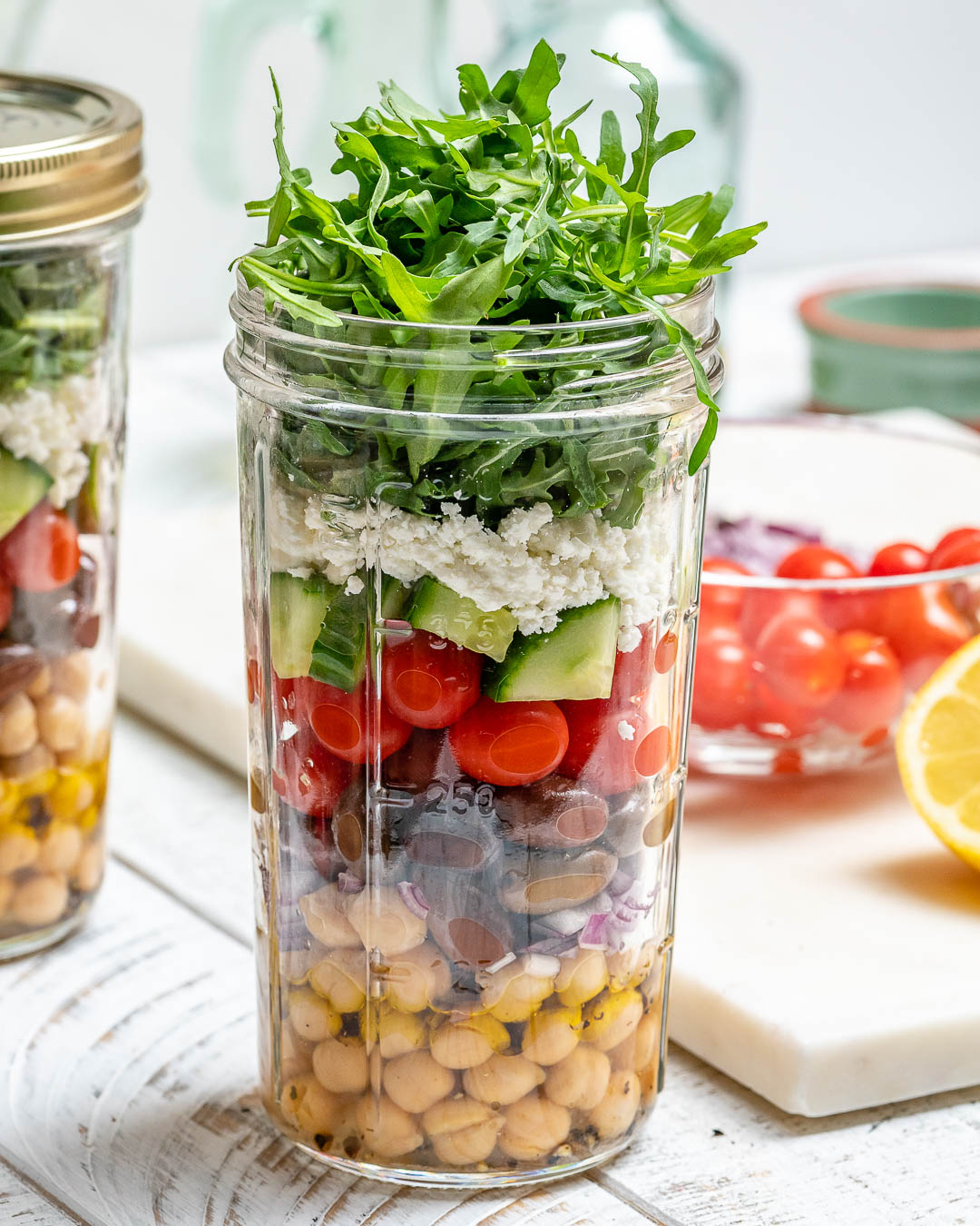 Chickpea Mason Jar Salad - Half Cup Habit