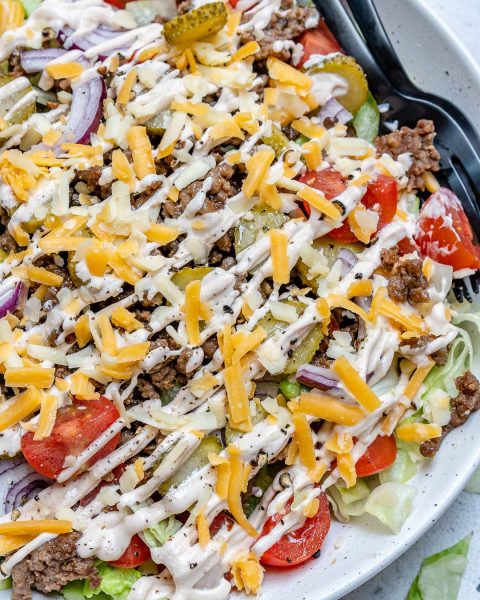 Beat Your Cravings with these Clean Eating Cheeseburger Salad Bowls ...