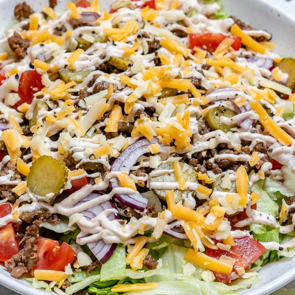 Beat Your Cravings with these Clean Eating Cheeseburger Salad Bowls ...