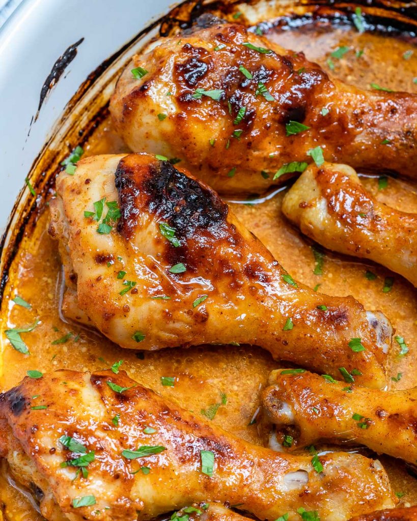 These Honey Mustard Baked Chicken Drumsticks Are Amazing Clean Food Crush