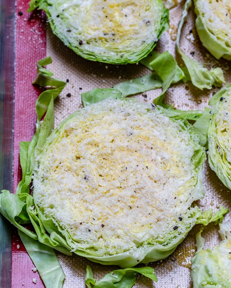 These Roasted Parmesan Cabbage Steaks Taste like Healthy Potato Chips
