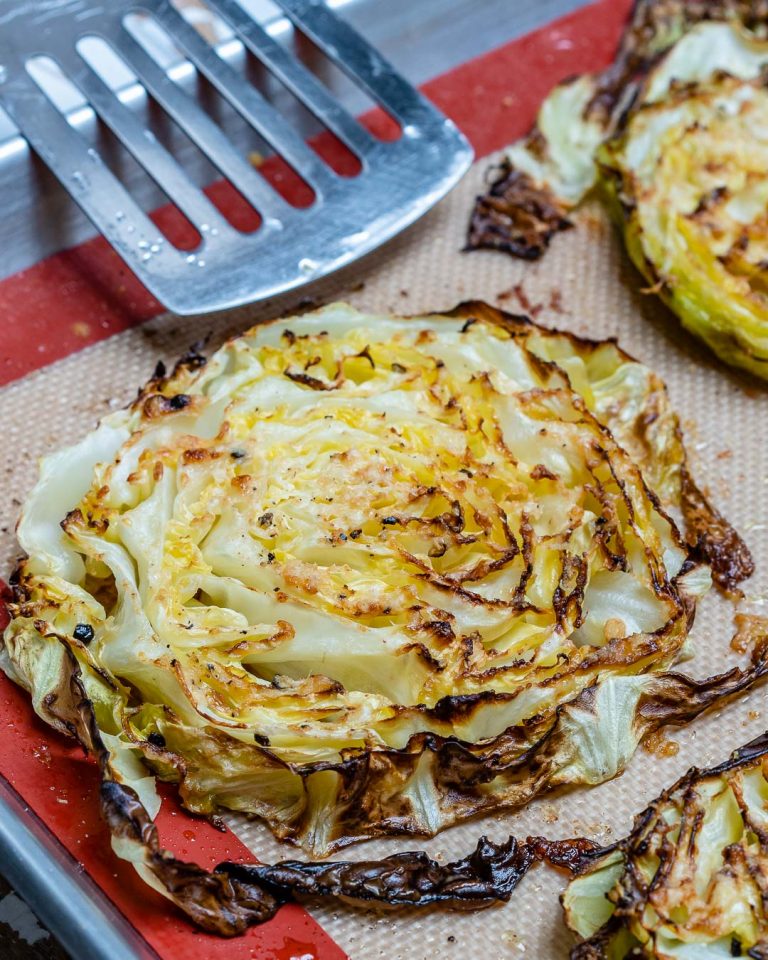 These Roasted Parmesan Cabbage Steaks Taste like Healthy Potato Chips