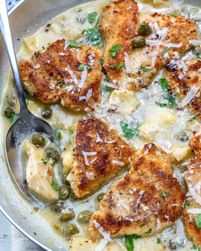 This Artichoke Chicken Piccata Is The Perfect Weekend Dinner Idea Clean Food Crush 3335