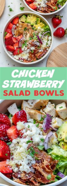 Chicken Strawberry Salad Bowls for Beautiful Clean Eats! | Clean Food Crush