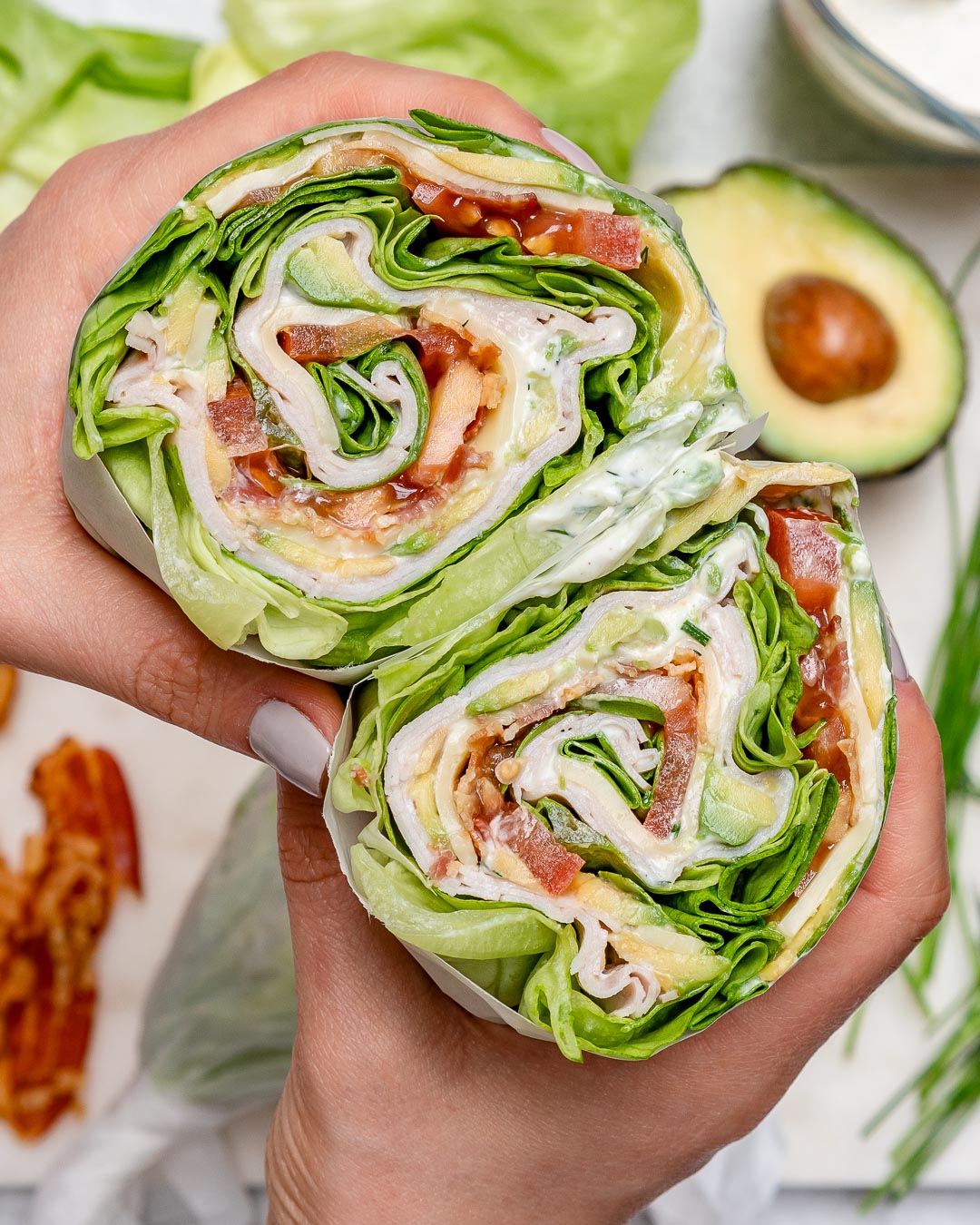 Ranch Chicken Club Lettuce Roll-Ups for Clean Eats! | Clean Food Crush