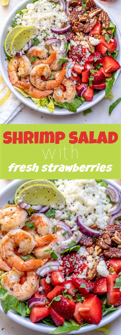 Eat Clean with this Beautiful Shrimp Salad with Fresh Strawberries!