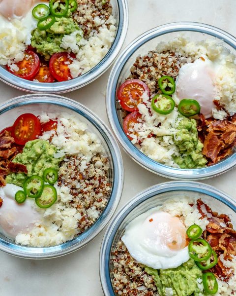 Loaded Quinoa Poached Egg Breakfast Bowls! | Clean Food Crush