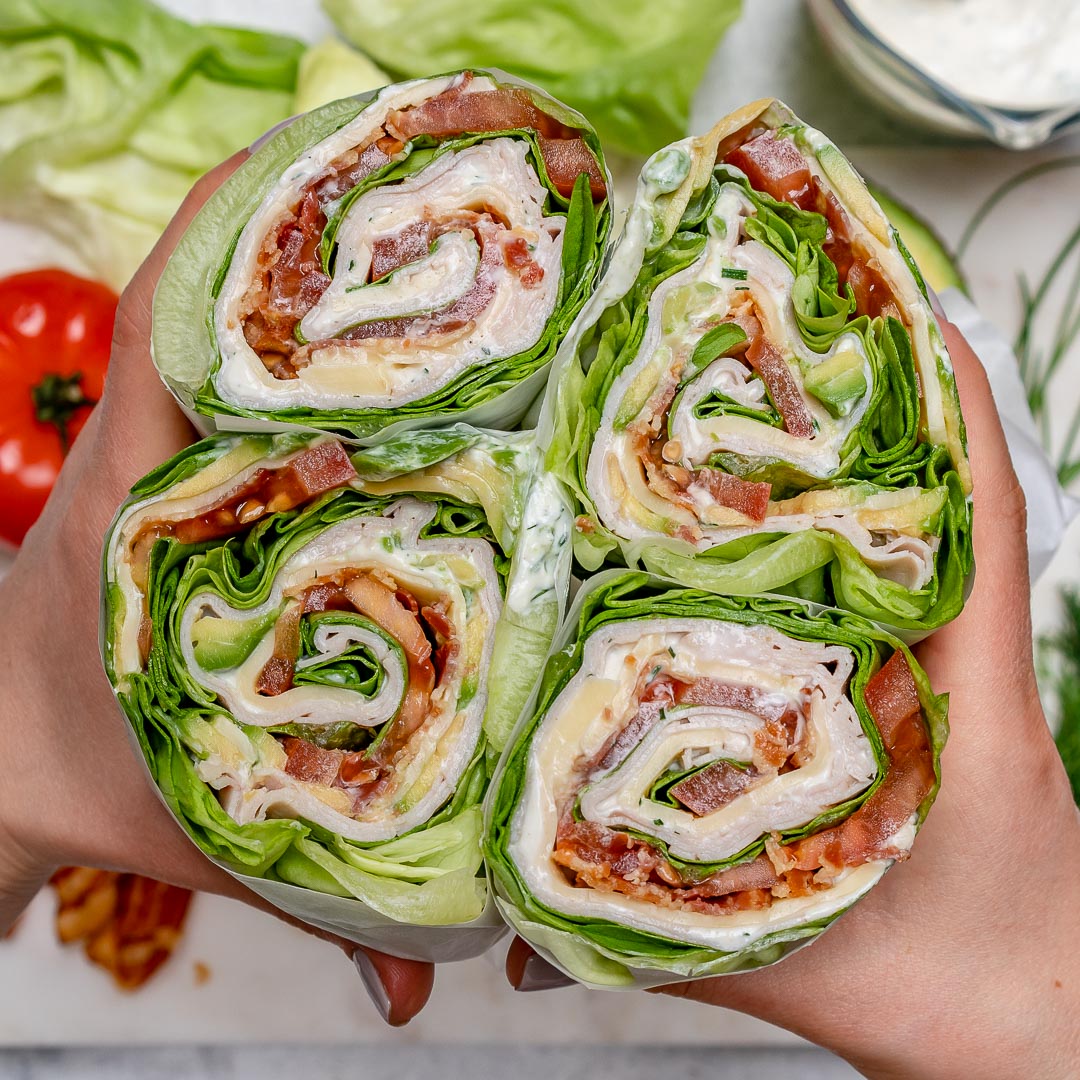 Ranch Chicken Club Lettuce Roll-Ups for Clean Eats! | Clean Food Crush