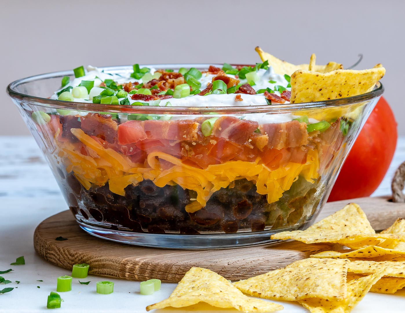 bean dip layered