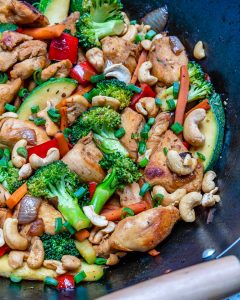 Cashew Chicken + Veggie Stir Fry for Clean Eating Meal Prep! | Clean ...