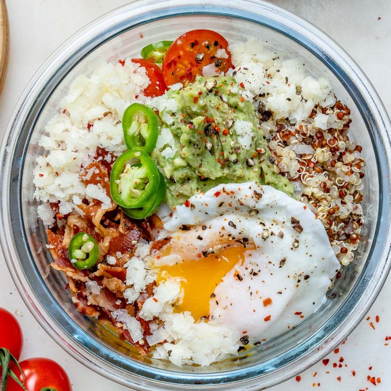 Loaded Quinoa Poached Egg Breakfast Bowls! Clean Food Crush