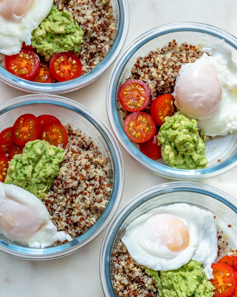 Loaded Quinoa Poached Egg Breakfast Bowls! Clean Food Crush