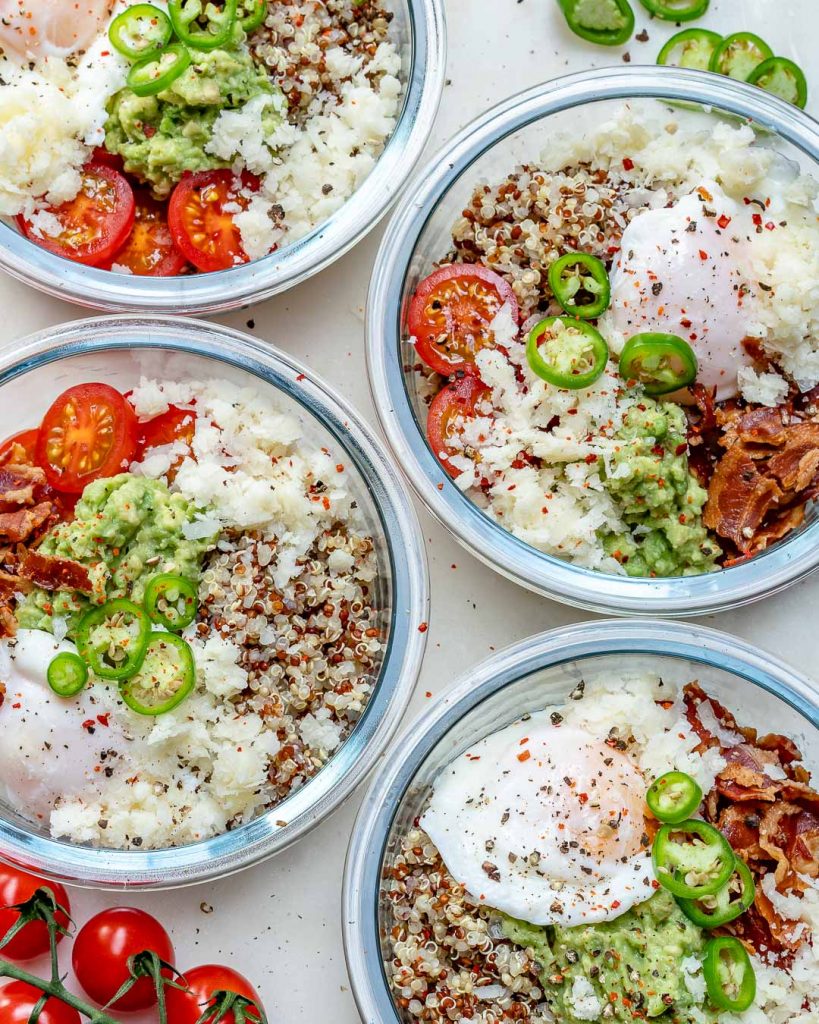 Loaded Quinoa Poached Egg Breakfast Bowls! Clean Food Crush