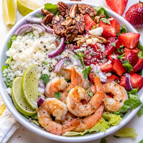 Eat Clean with this Beautiful Shrimp Salad with Fresh Strawberries ...