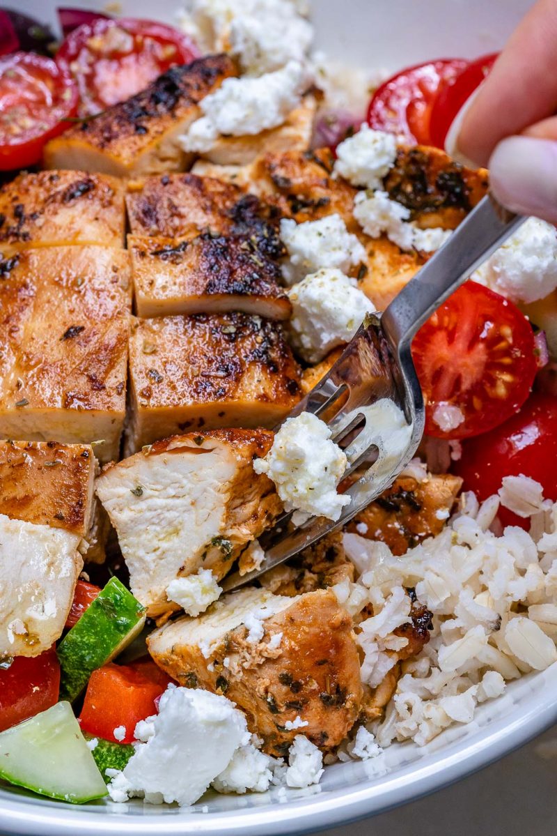 Greek Chicken + Rice Bowls for Weekend BBQ’s or Food Prep! | Clean Food