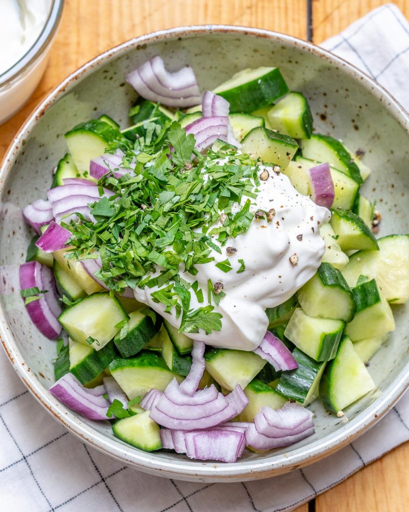 Greek Yogurt Cucumber Salad to Hydrate and Lower Inflammation! Clean