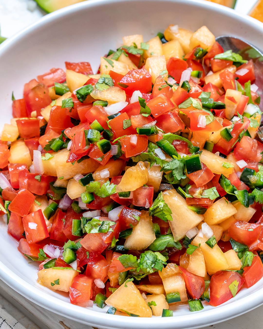 This Cantaloupe Summer Salsa is Amazing Over Chicken or Fish! | Clean ...