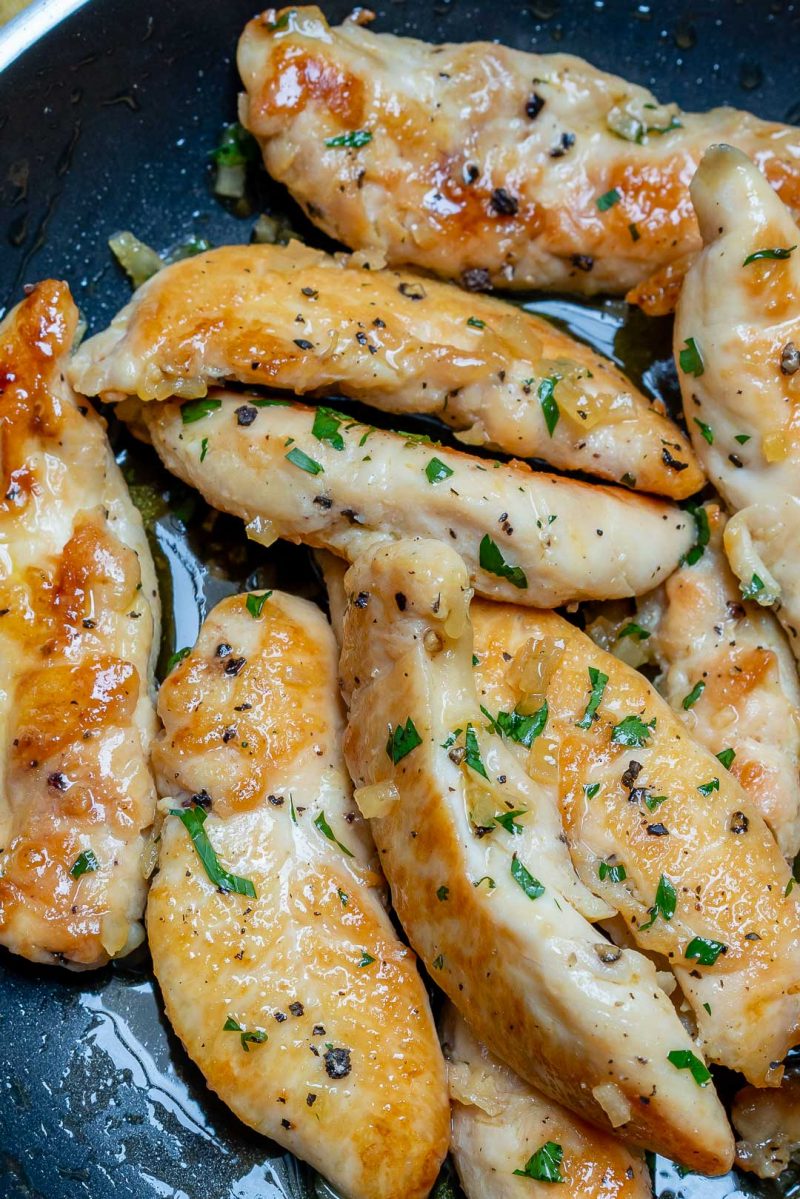 Honey Garlic Butter Chicken Tenders for Clean Eating Meal Prep! Clean