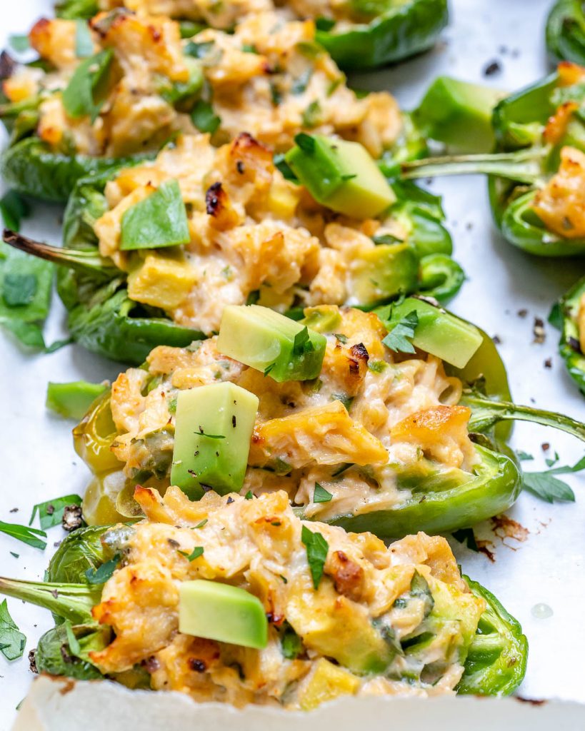 BuffaloLime Chicken Stuffed Anaheim Peppers for Epic Clean Eats! Clean Food Crush