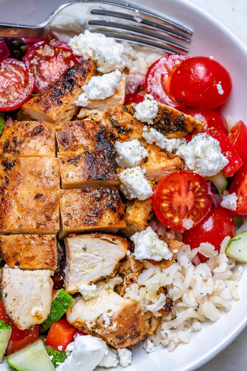 Greek Chicken + Rice Bowls for Weekend BBQ’s or Food Prep! | Clean Food ...