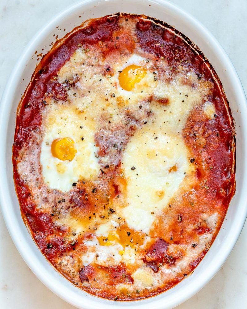 3 Ingredient Italian Baked Eggs for Nourishing Meal Anytime! Clean