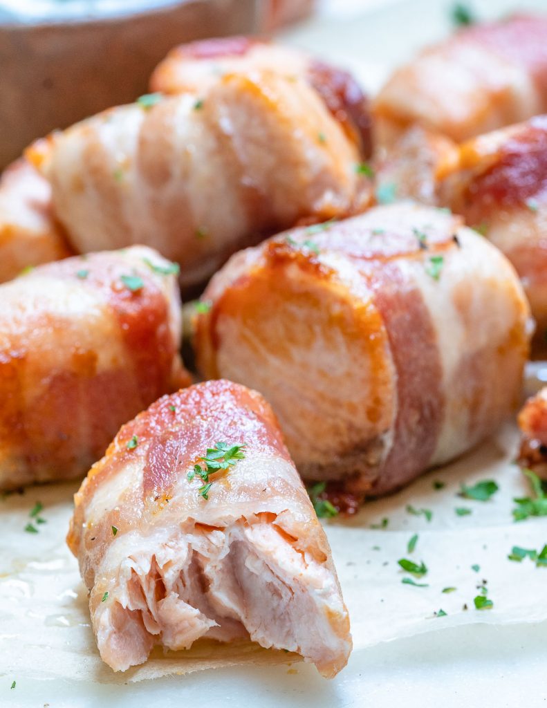 These Bacon Wrapped Salmon Bites Melt In Your Mouth! 