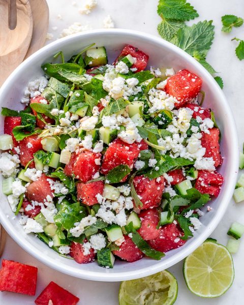 Eat Clean and Hydrate with this Watermelon + Feta Salad | Clean Food Crush