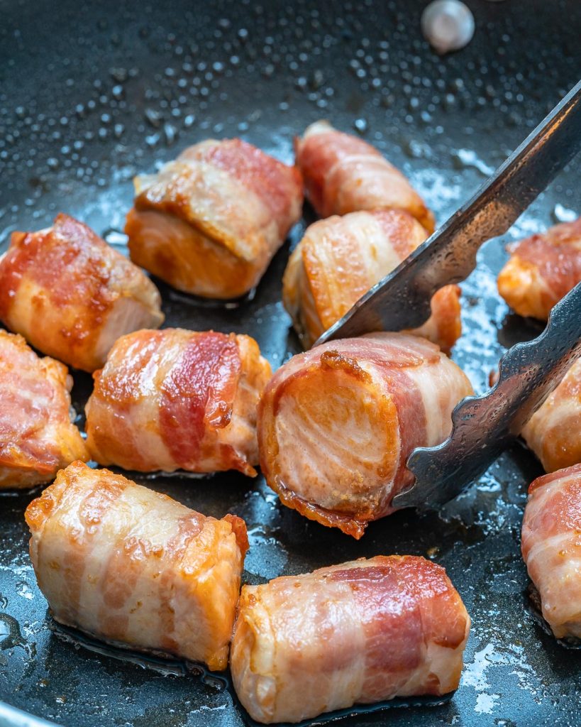 These Bacon Wrapped Salmon Bites Melt in Your Mouth! Clean Food Crush