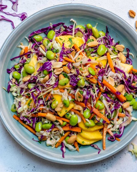 Crunchy Asian Chopped Salad {w/ Almond Dressing} - Eating Bird Food