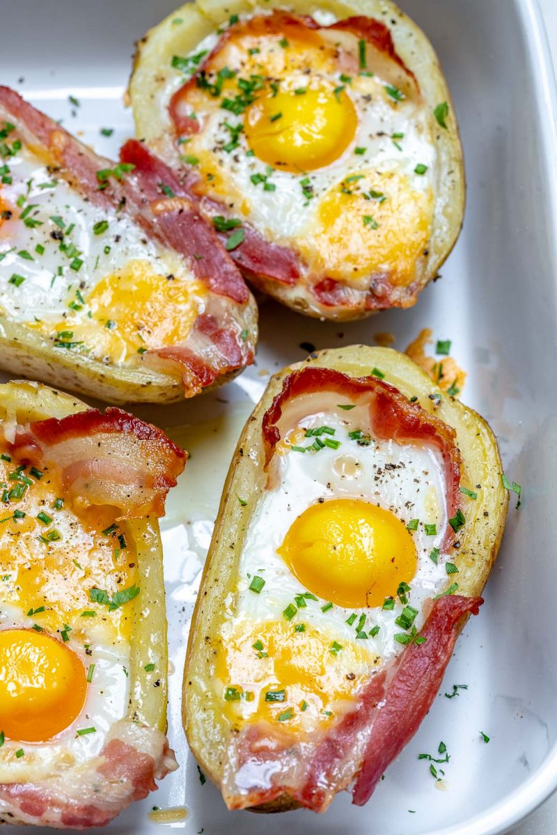 Double Baked Bacon + Egg Potatoes for Super Creative and Clean