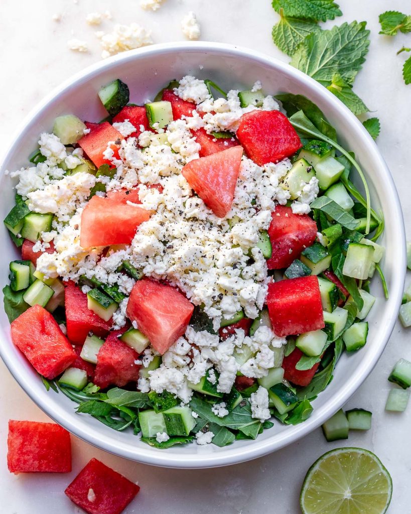 Eat Clean and Hydrate with this Watermelon + Feta Salad | Clean Food Crush