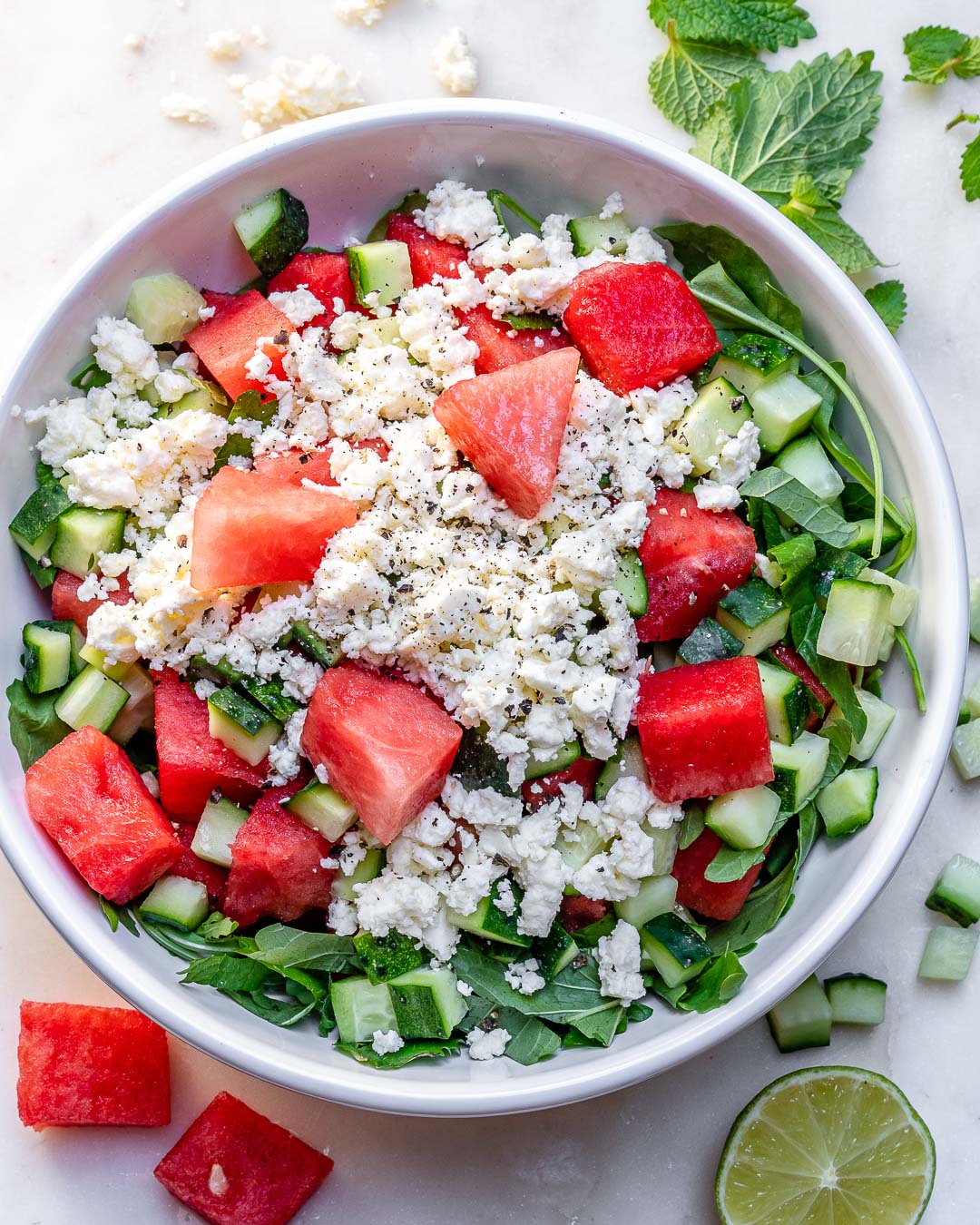 Eat Clean and Hydrate with this Watermelon + Feta Salad
