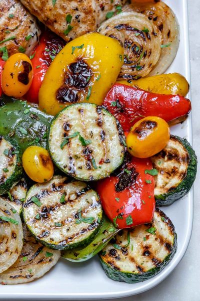 Grilled Garlic Chicken + Summer Veggies For A Beautiful Meal! 