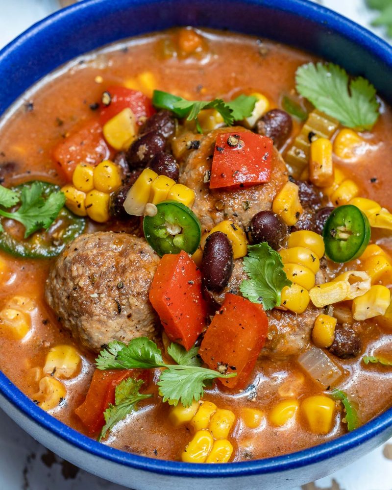 Mexican-Style Meatball Soup for Healthy Comfort Food! | Clean Food Crush