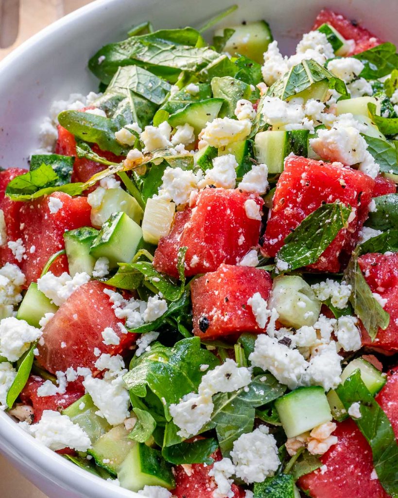 Eat Clean and Hydrate with this Watermelon + Feta Salad | Clean Food Crush