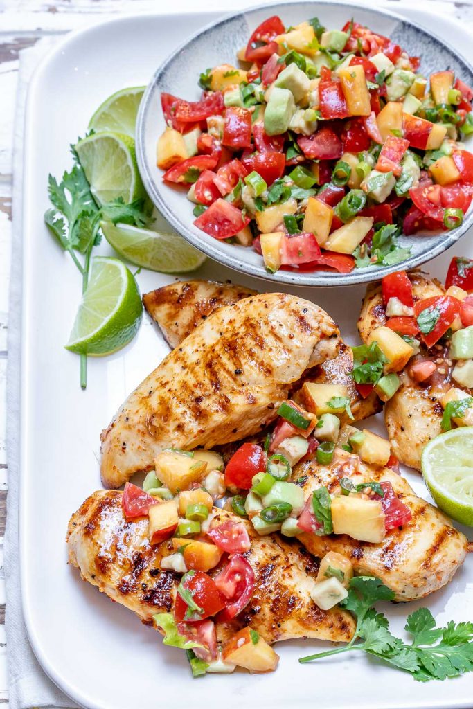 This Grilled Lime Chicken + Fresh Peach Salsa Recipe is Fantastic ...