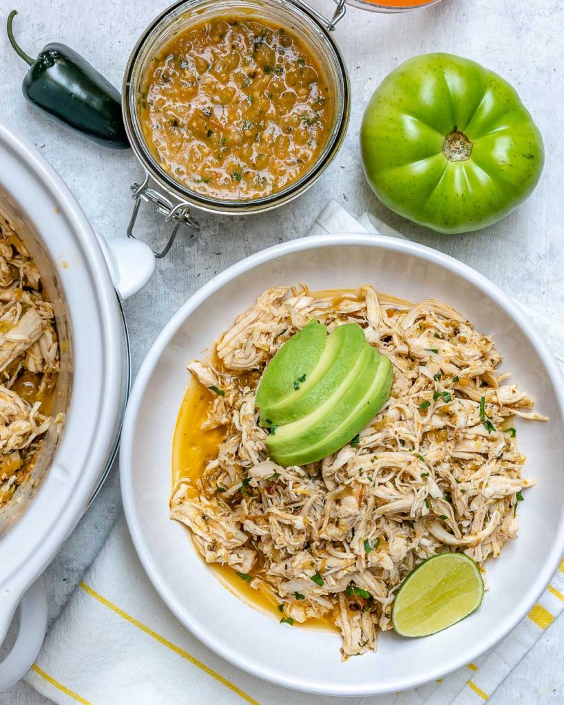 Crockpot OR Instant Pot Green Salsa Verde Chicken for Clean Eating in a ...