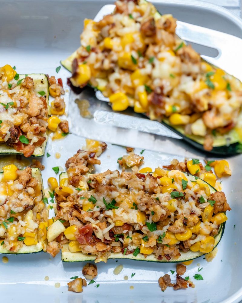 Everyone Will LOVE These Burrito Stuffed Zucchini Boats! | Clean Food Crush
