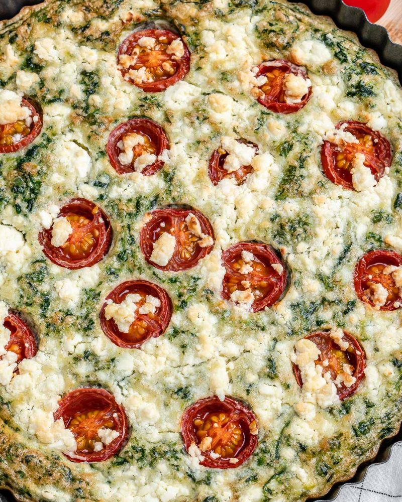 This Spinach Mushroom Crustless Quiche is Perfection! | Clean Food Crush