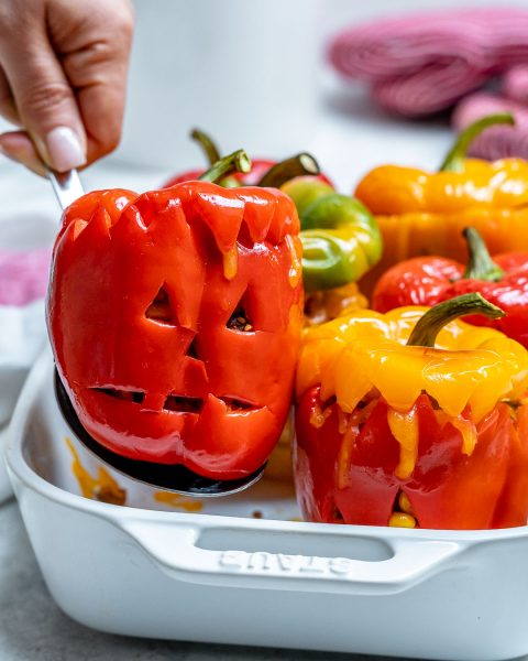 These Halloween Stuffed Peppers are the Cutest! | Clean Food Crush