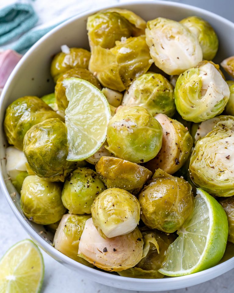 Super Easy Crockpot Garlic Lime Brussels Sprouts! Clean Food Crush