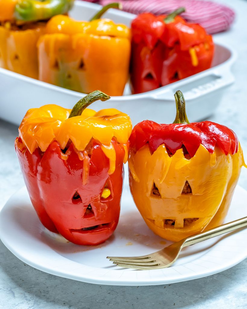 These Halloween Stuffed Peppers are the Cutest! | Clean Food Crush