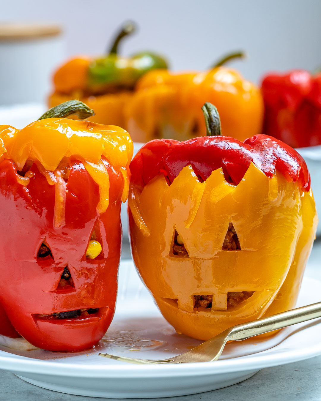 These Halloween Stuffed Peppers are the Cutest! | Clean Food Crush