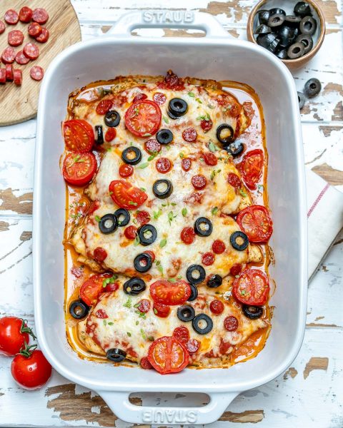 Pizza Chicken Bake for a Crowd Pleasing Low-Carb Dinner Idea! | Clean ...